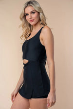White Birch Full Size Sleeveless Tie Back Performance Knit Swim Dress - Ladyez