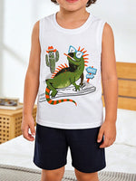 Children's Lizard Round Neck Tank and Shorts Set