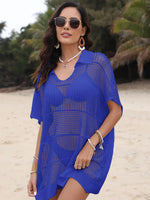 Hollow Out Collared Neck Cover-Up - Ladyez
