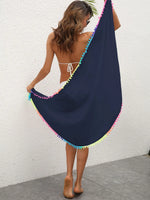 Rainbow Pompom Trim Swim Skirt - Ladyez