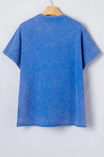Patriot Star Patched Notched Neck Mineral Washed Tee