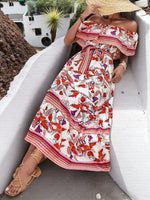 Off-Shoulder Floral Maxi Dress - Ladyez