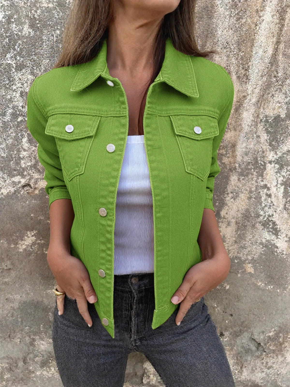 Button Front Closure Denim Jacket