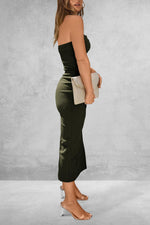 Slit Tube Midi Dress - Ladyez