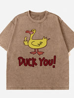 Duck Graphic Oversized Round Neck T-Shirt