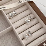 925 Sterling Silver Flower Open Ring