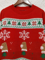 Christmas Element Round Neck Long Sleeve Sweater