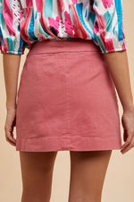Annie Wear Comfort Stretch Cotton Slit Detailed Mini Skirt