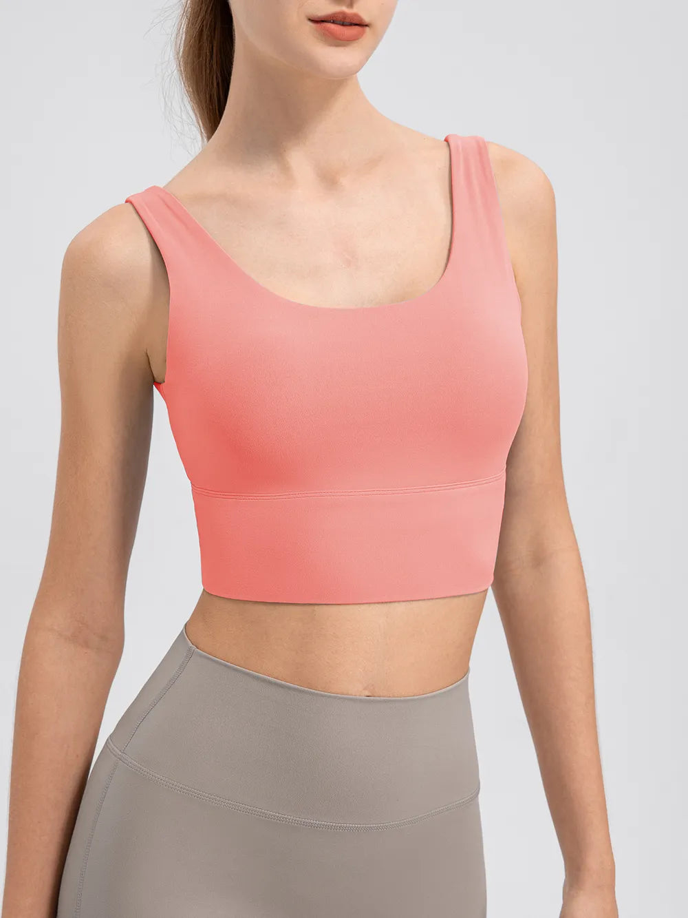 Scoop Neck Wide Strap Active Tank - Ladyez
