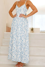Bow Back Printed V-Neck Cami Dress - Ladyez