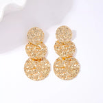 18K Gold-Plated Round Layered Textured Earrings