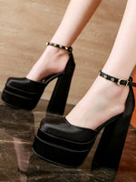 Platform High Heel Ankle Strap Pumps - Ladyez