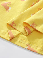 Children's Bunny Print Peter Pan Collar Dress