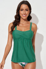 Full Size Adjustable Strap Tankini Set - Ladyez