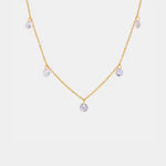 Stainless Steel Rhinestone Charm Necklace