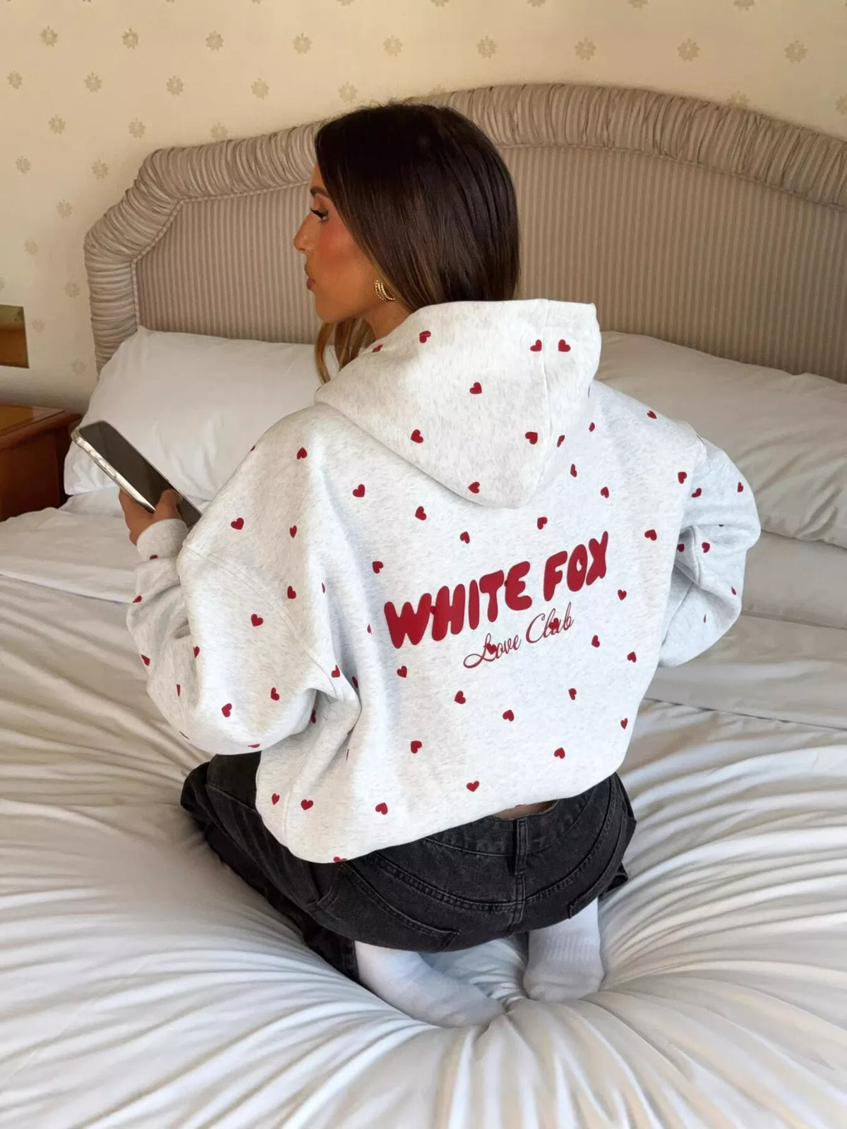 Oversized Heart Contrast Hoodie