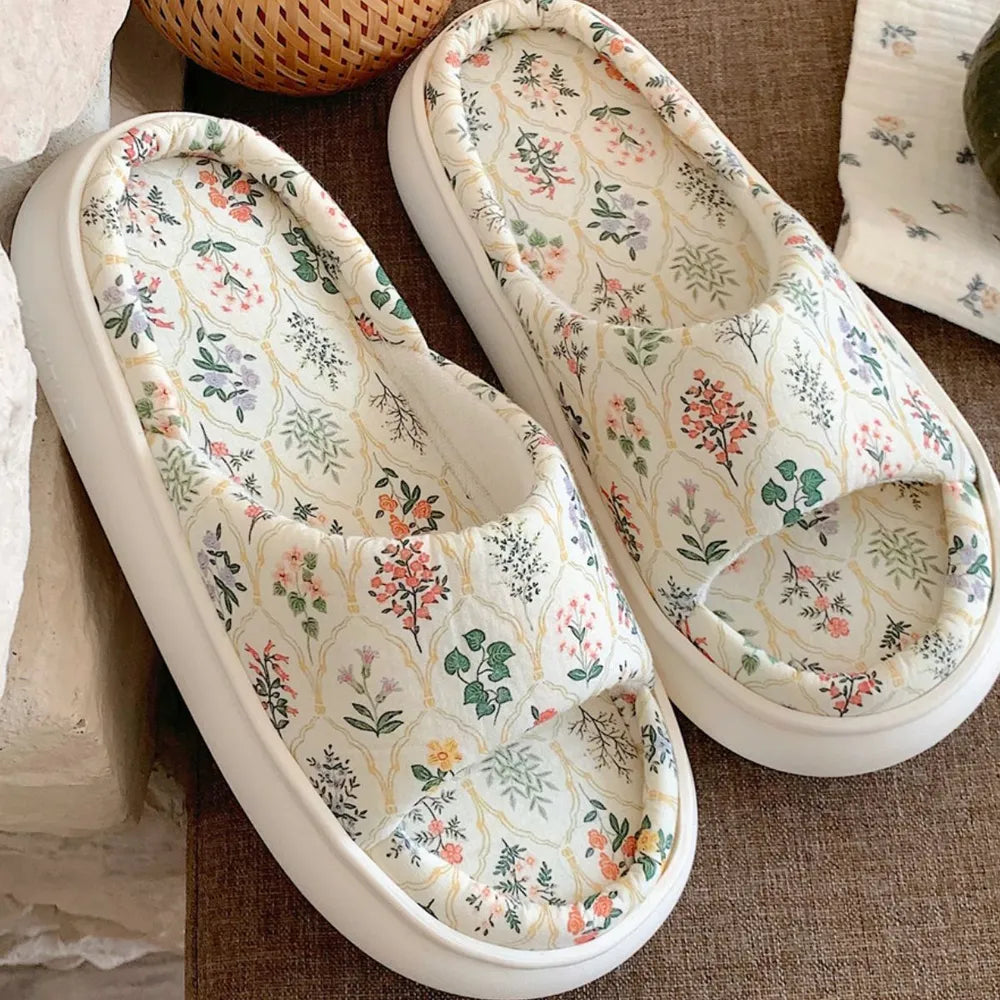Open Toe Platform Slippers - Ladyez