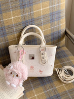 Plush Charm Patterned Crossbody Bag