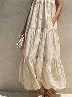 Tiered Scoop Neck Maxi Dress