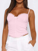 Lace Trim Sweetheart Neck Cami Top - Ladyez