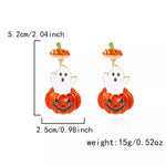 Halloween Ghost Pumpkin Dangle Earrings