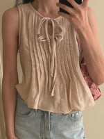 Tie-Front Sleeveless Summer Blouse