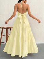 Halter Neck Tiered Maxi Dress - Ladyez