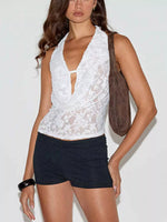 Floral Lace Halter Neck Cami