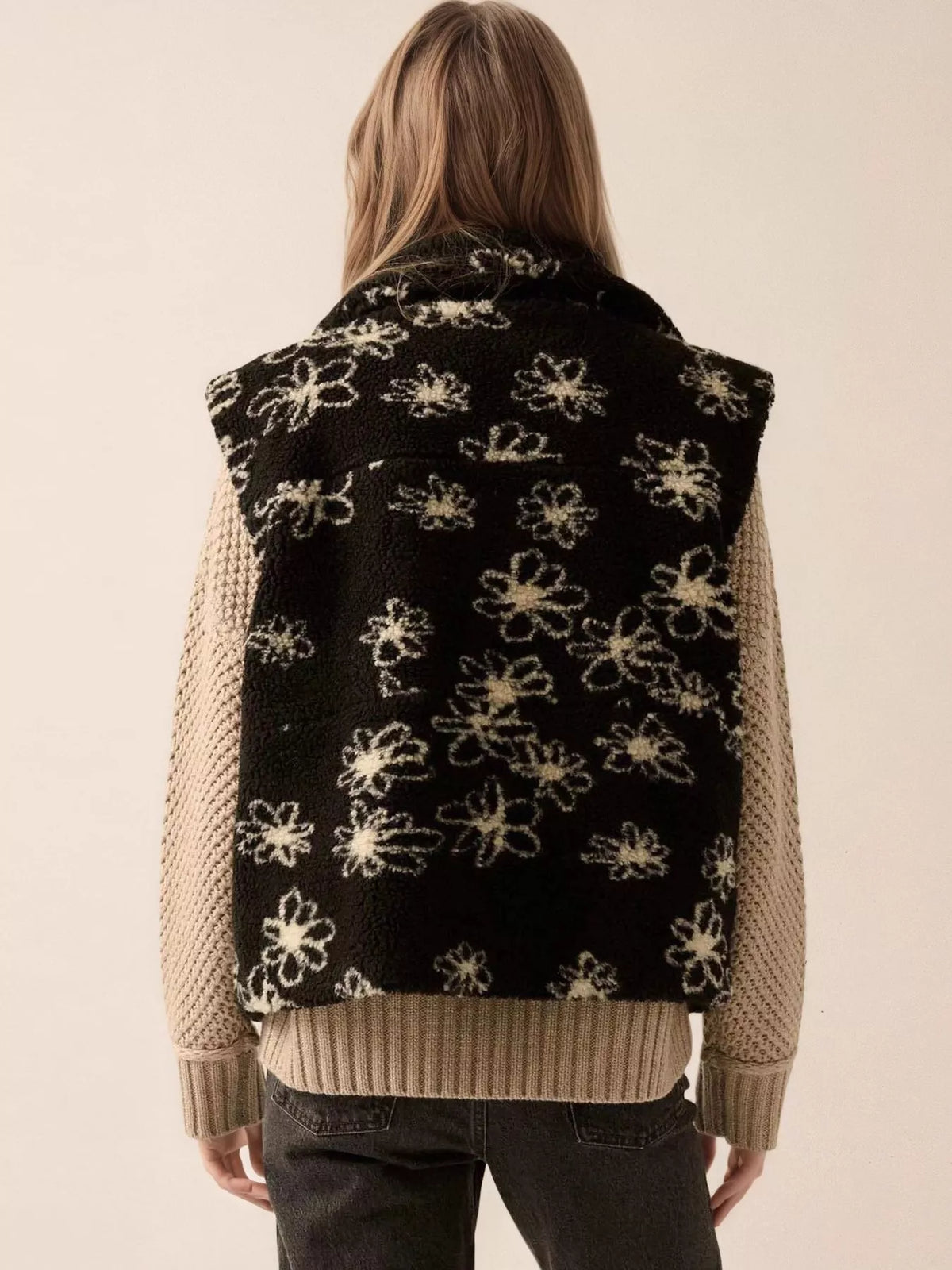 Zip Up Vest Coat with Pockets