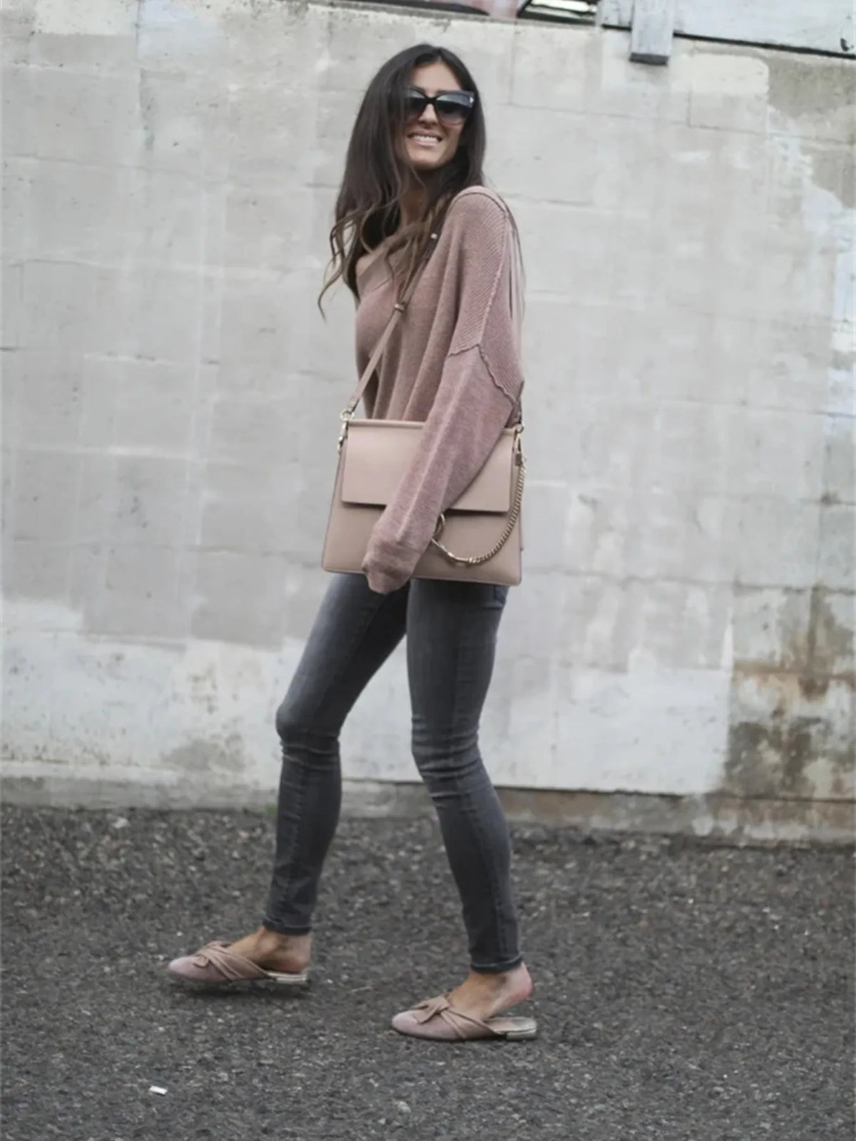 Ribbed Relaxed Fit Long Sleeve Sweater