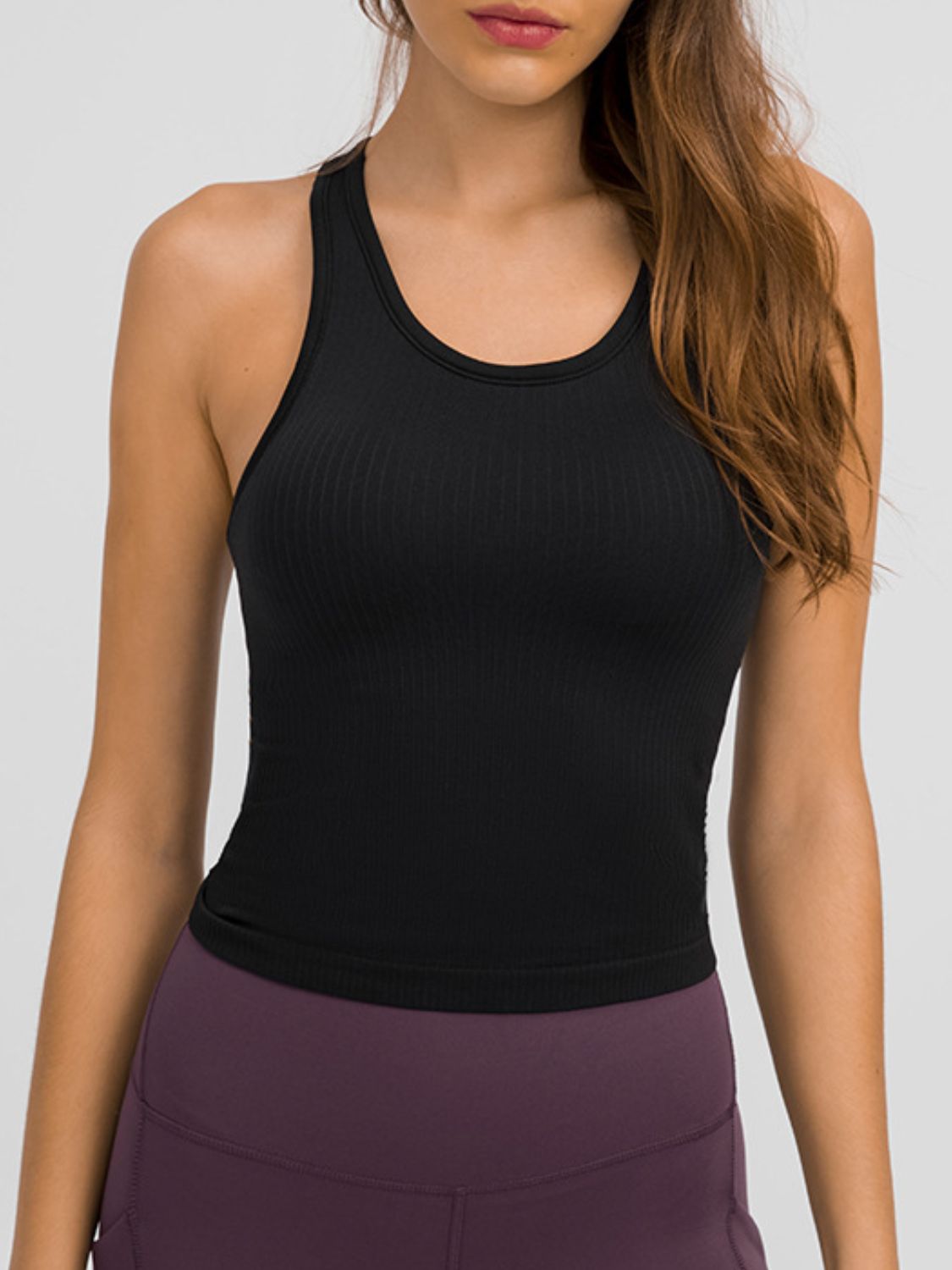 Millennia Round Neck Racerback Active Tank - Ladyez