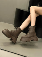 Lace Up Platform Boots - Ladyez