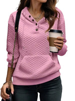 Drawstring Textured Dropped Shoulder Hoodie