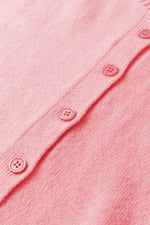 Blossom 3/4 Sleeve Boxy Knit Button Down Sweater Cardigan