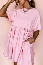 Round Neck Half Sleeve Mini Dress