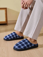Plaid Fleece Lined Cozy Indoor Slippers - Ladyez