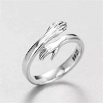 925 Sterling Silver Hug Bypass Ring