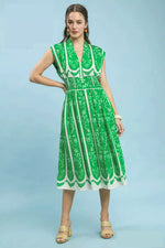Umgee Sleeveless Smocked Midi Dress