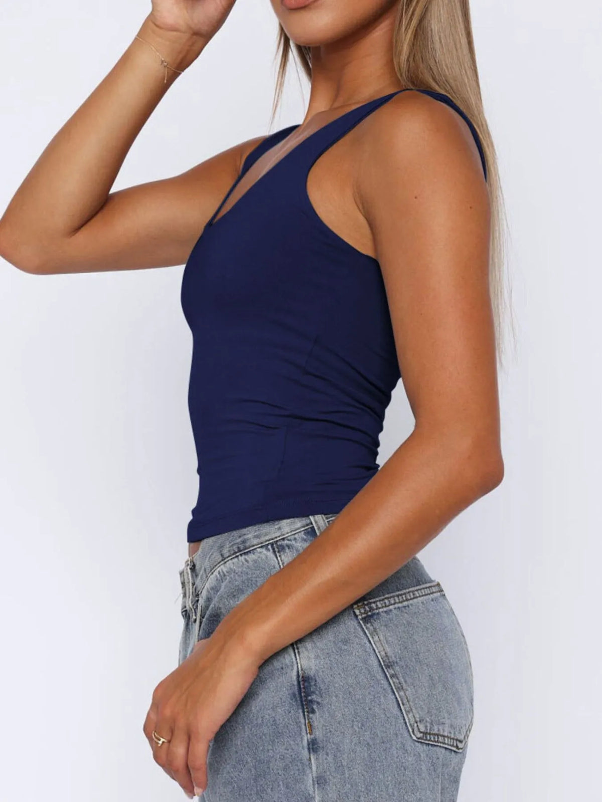 Square Neck Wide Strap Tank - Ladyez