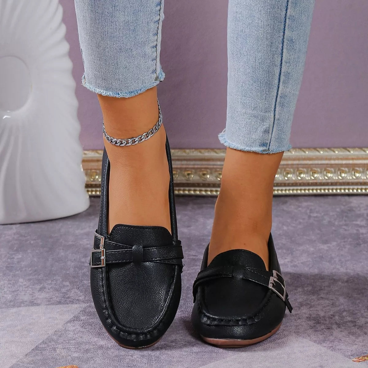 Round Toe Flats Slip-Ons