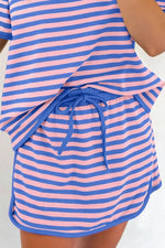Striped Short Sleeve Tee and Shorts Set