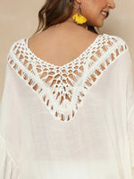 Cutout Ruffled Half Sleeve Cover-Up - Ladyez