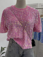 Sequin Short Sleeve T-Shirt