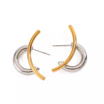Two-Tone Modern C-Hoop Earrings