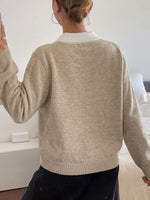 Argyle Patterned Polo Collar Sweater