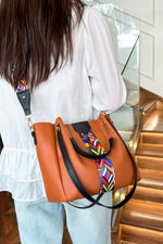 4-Piece Geometric Strap Bag Set - Ladyez