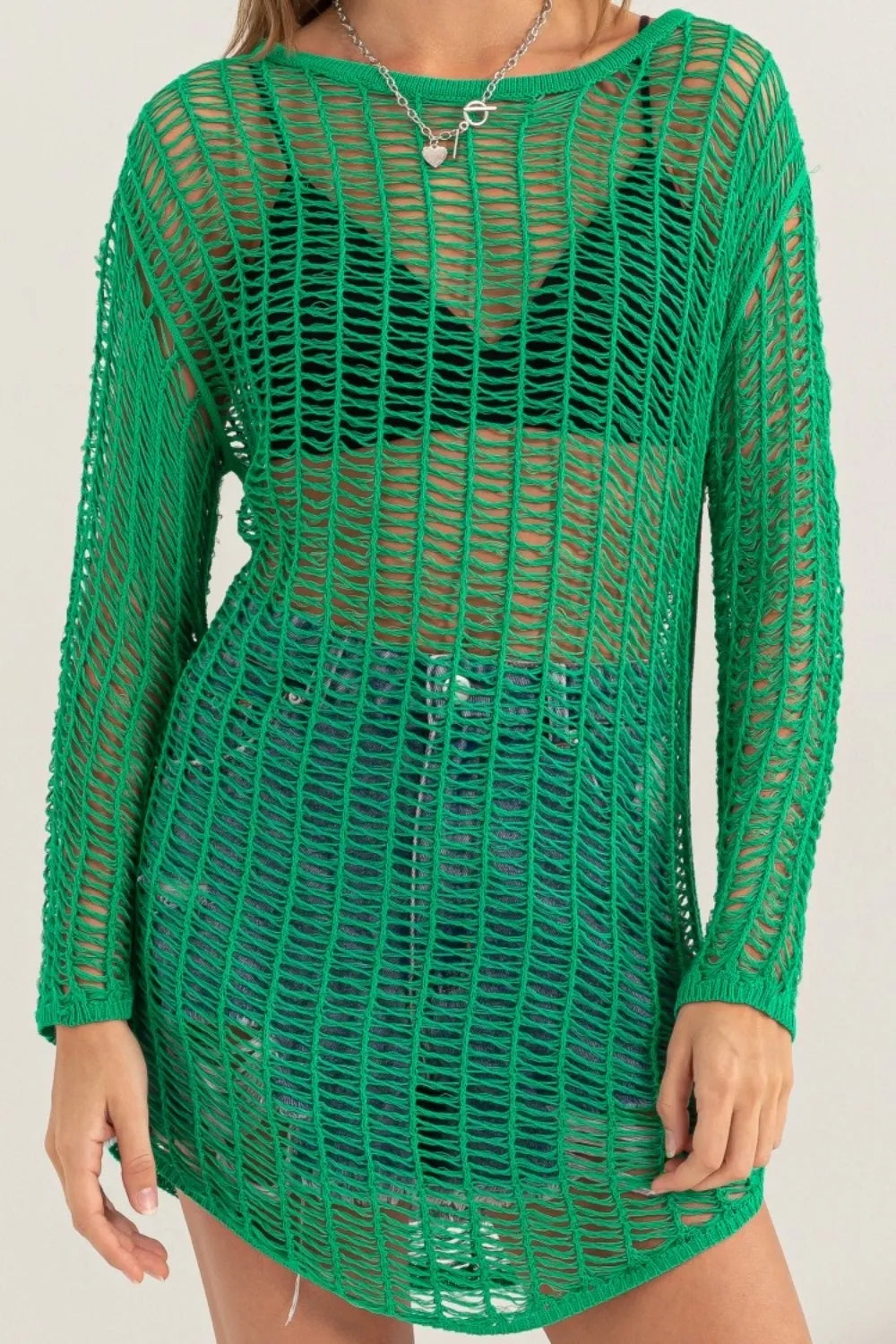 HYFVE Crochet Long Sleeve Cover Up - Ladyez