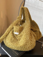 Fuzzy Solid Color Crossbody Bag