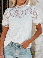 Cami & Lace Short Sleeve Blouse Set