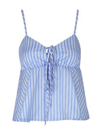 Striped Tie-Front Peplum Cami